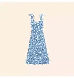 Reformation Nikita Dress Marie Blue Floral Size UK 12 for rent on The Volte - image 1
