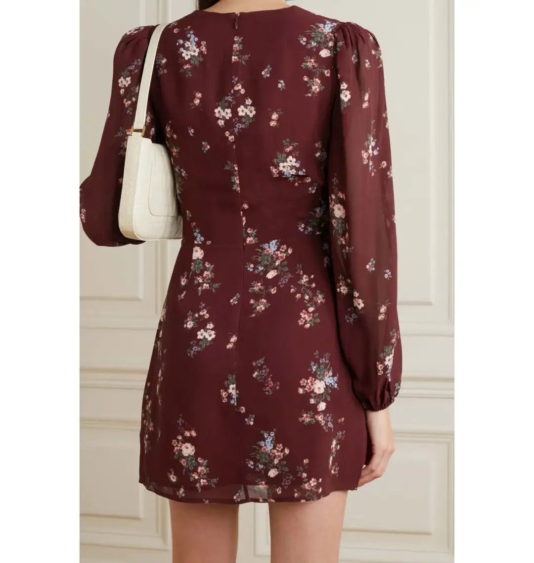 Reformation Terri Bow Dress Red Floral Size UK 12 for rent on The Volte - main image