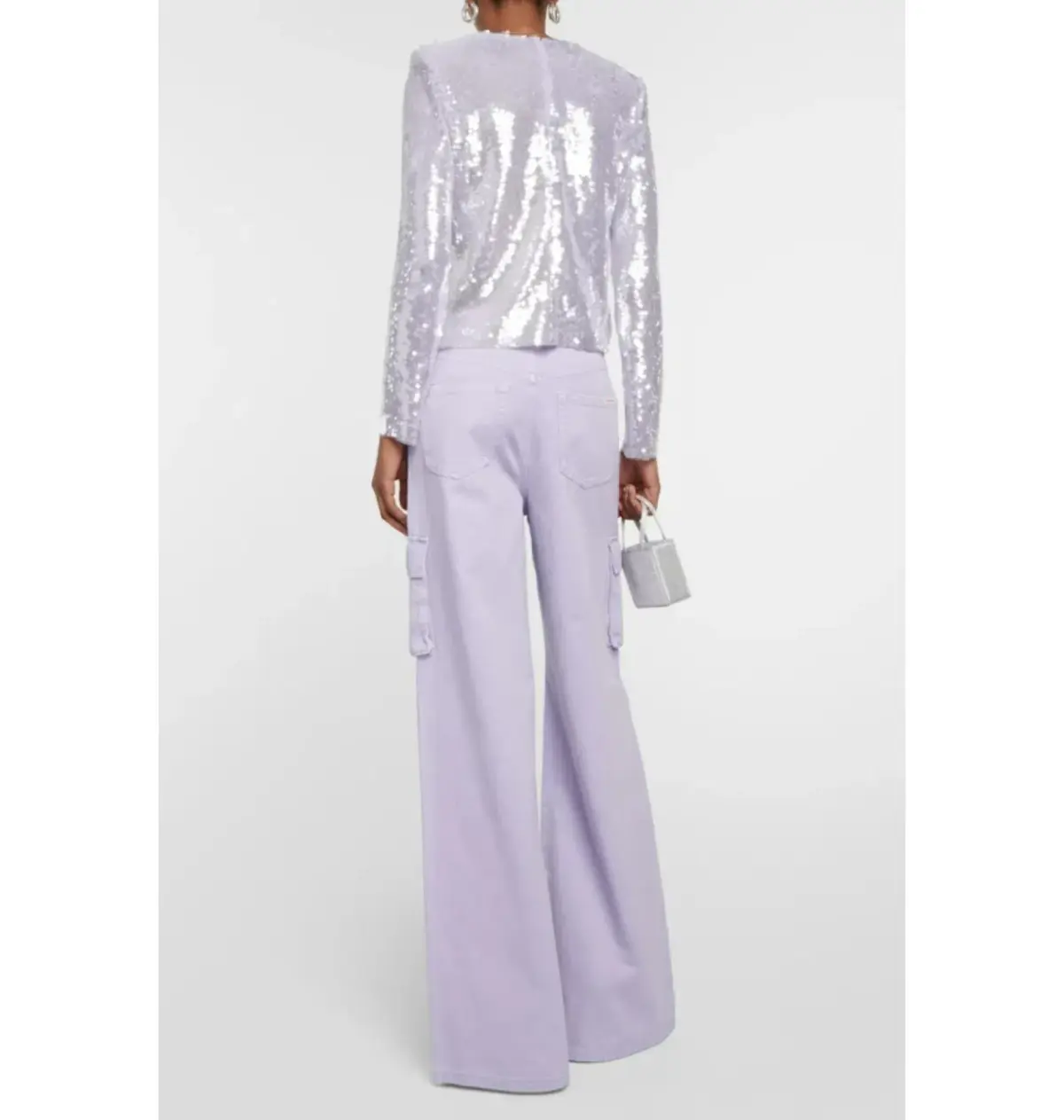 Self Portrait Sequin Top Lilac Size UK 10 - Image 4