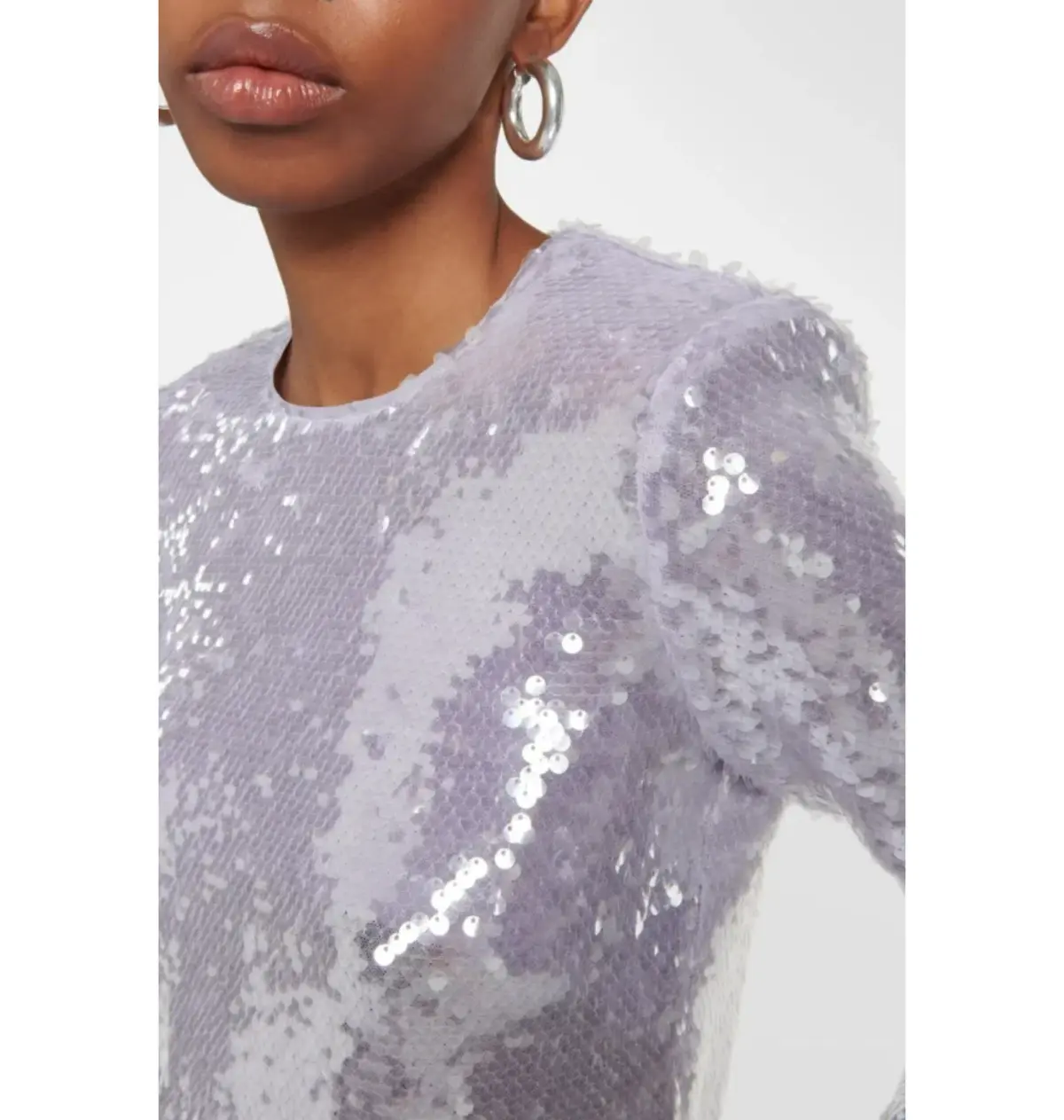 Self Portrait Sequin Top Lilac Size UK 10 - Image 3
