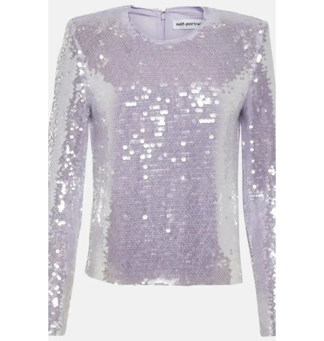 Self Portrait Sequin Top Lilac Size UK 10 for rent on The Volte - main image