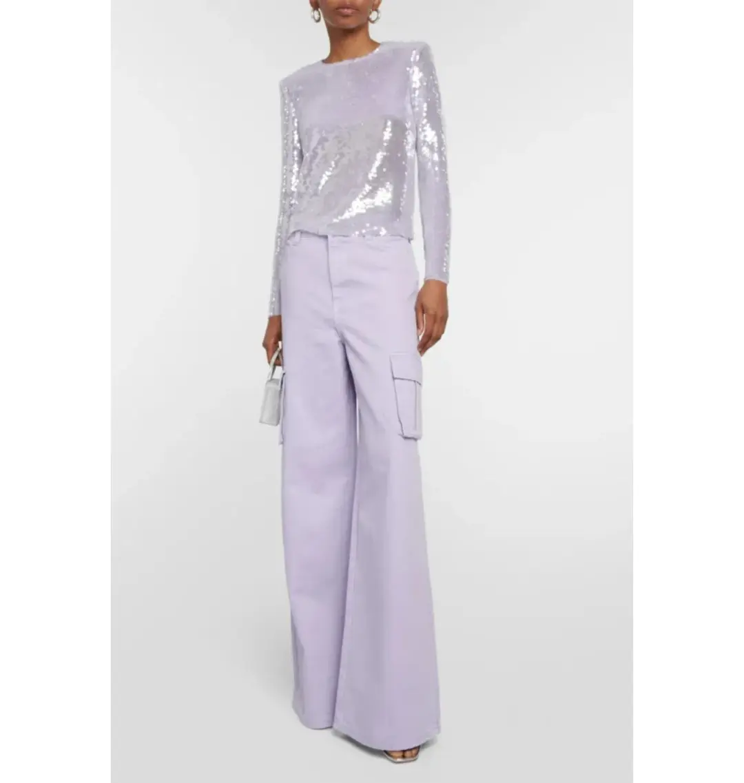 Self Portrait Sequin Top Lilac Size UK 10 for rent on The Volte - main image