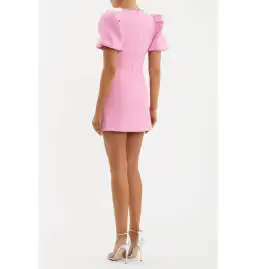 Rebecca Vallance Karina Puff Sleeve Mini Dress Pink Size UK 8 for rent on The Volte - image 3