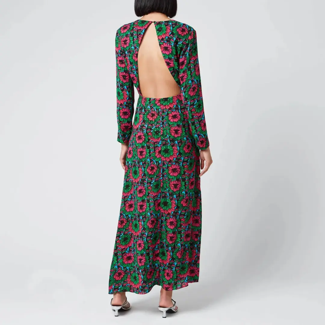 Rixo Rose Dress Hibiscus Floral Size UK 10 for rent on The Volte - main image