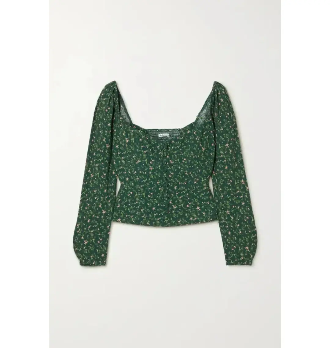Reformation Clio Top Green Size UK 12 for rent on The Volte - main image