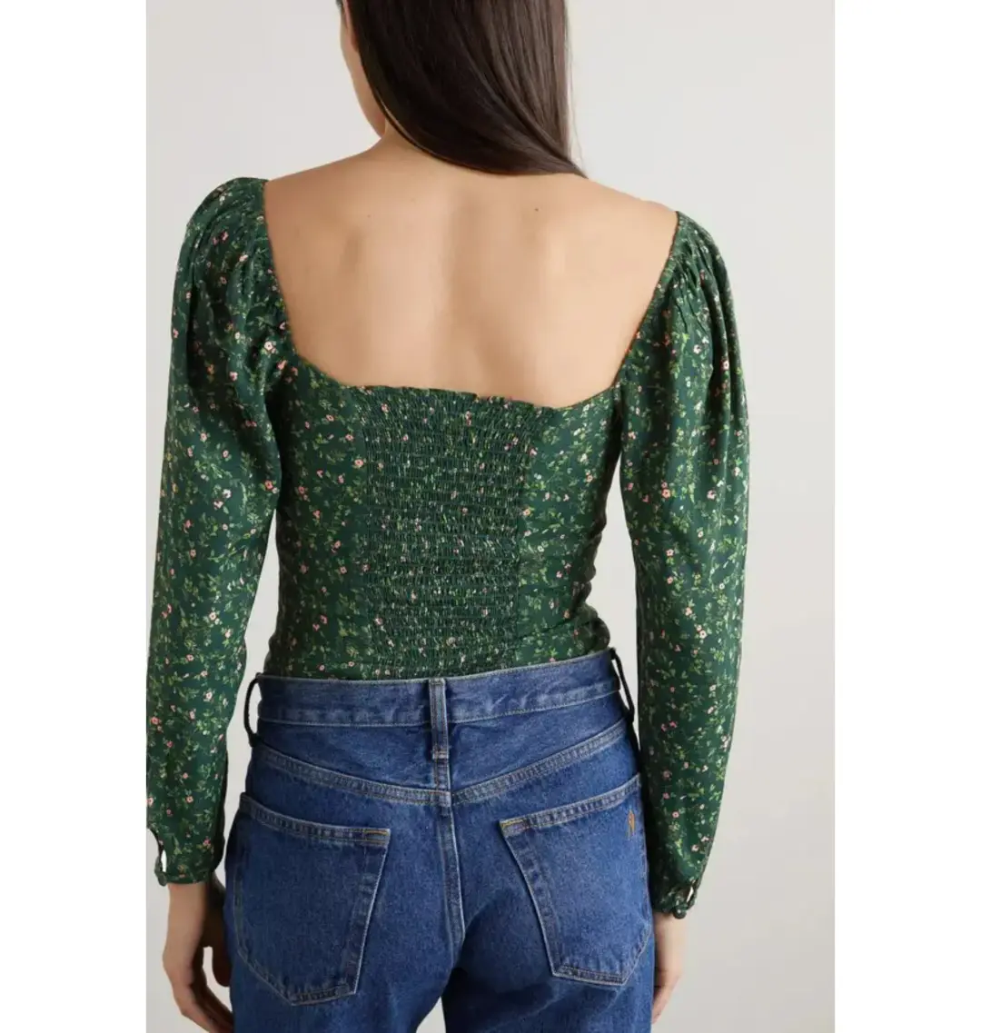 Reformation Clio Top Green Size UK 12 for rent on The Volte - main image