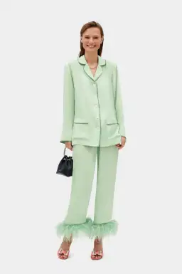 Sleeper Party Pyjama Set with Feathers Mint Green Size M / UK 10 for rent on The Volte - image 2