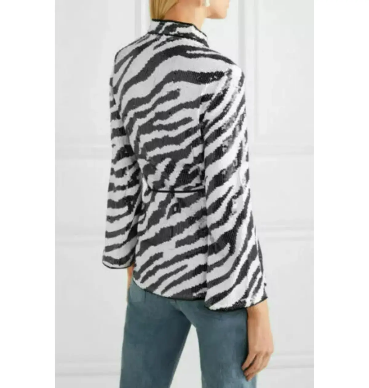 Rixo Zebra Blossom Sequin Top Print Size UK 10 - Image 3