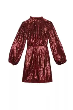 RIXO Samantha Mini Dress Maroon Size UK 12 for rent on The Volte - image 4