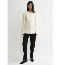 Totême Collarless Blazer Ecru Size UK 10 for rent on The Volte - image 2