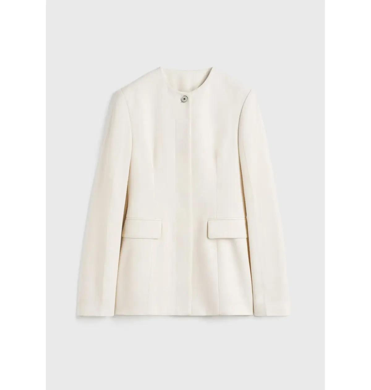 Totême Collarless Blazer Ecru Size UK 10 - Image 6