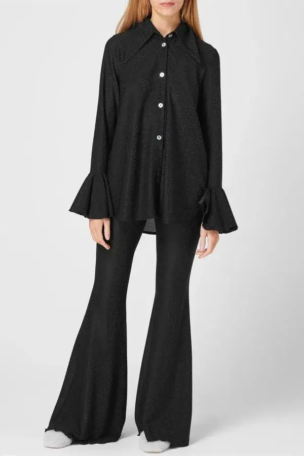 Sleeper Cosmos Flare Lounge Suit Black Size UK 8 for rent on The Volte - main image