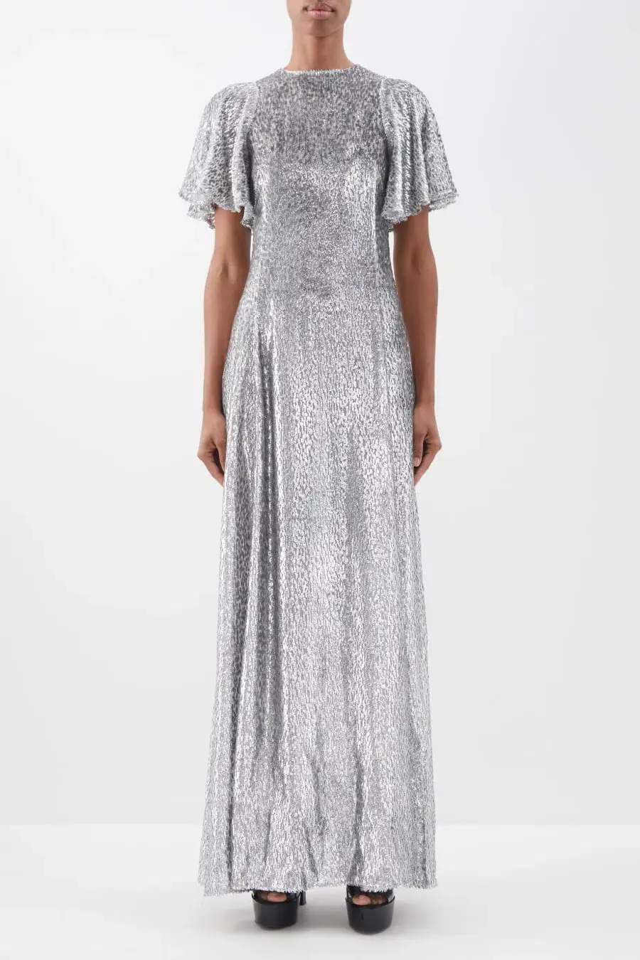 The Vampire's Wife Midnight Tremors Metallic Gown Silver Size UK 10 for rent on The Volte - main image