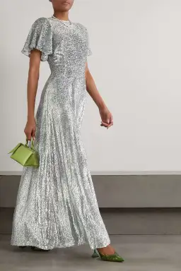 The Vampire's Wife Midnight Tremors Metallic Gown Silver Size UK 10 for rent on The Volte - image 1