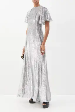 The Vampire's Wife Midnight Tremors Metallic Gown Silver Size UK 10 for rent on The Volte - image 4