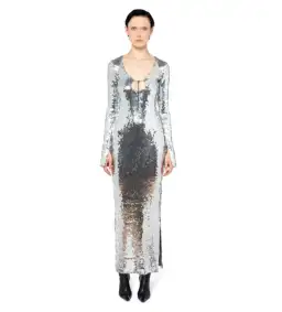 16ARLINGTON Solaria Sequin Dress Chrome Size 10