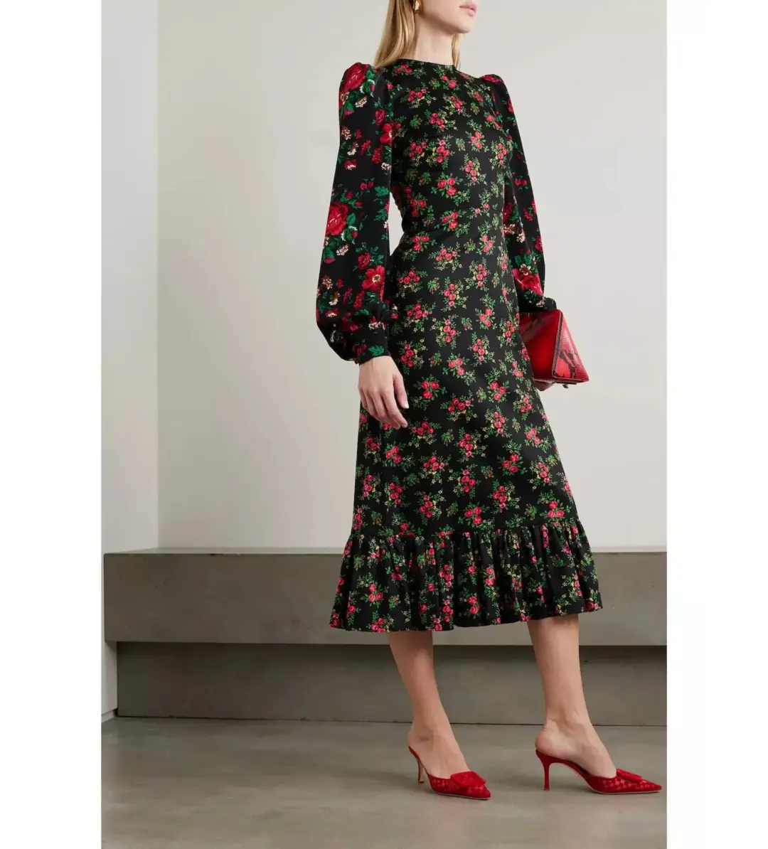 The Vampire's Wife Villanelle Rose Dress Black Size 8 for rent on The Volte - main image