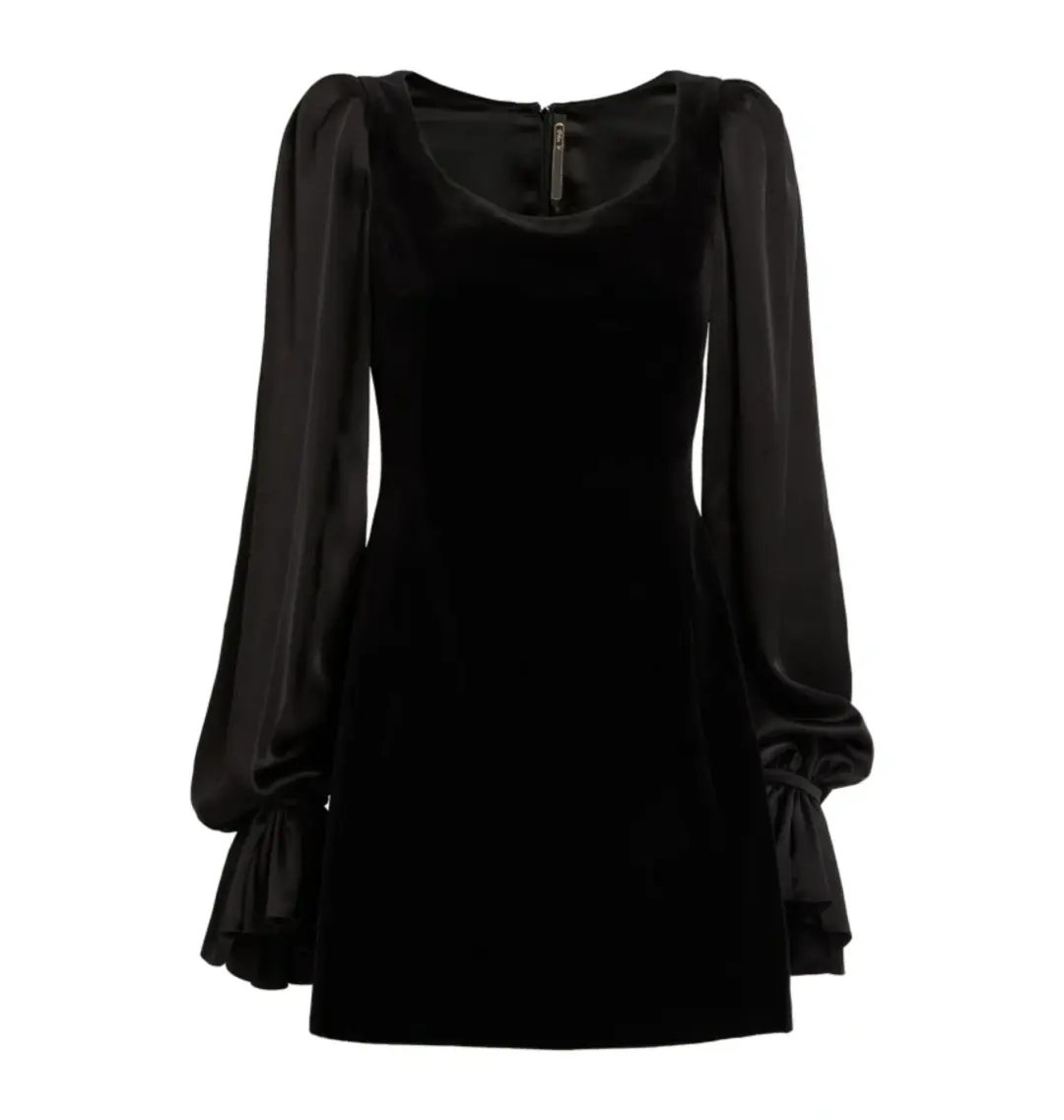 The Vampire’s Wife Little Ghost Velvet Mini Dress Black Size UK 12 for rent on The Volte - main image