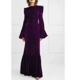 The Vampire’s Wife Amethyst Velvet Gown Deep Plum Size UK 12