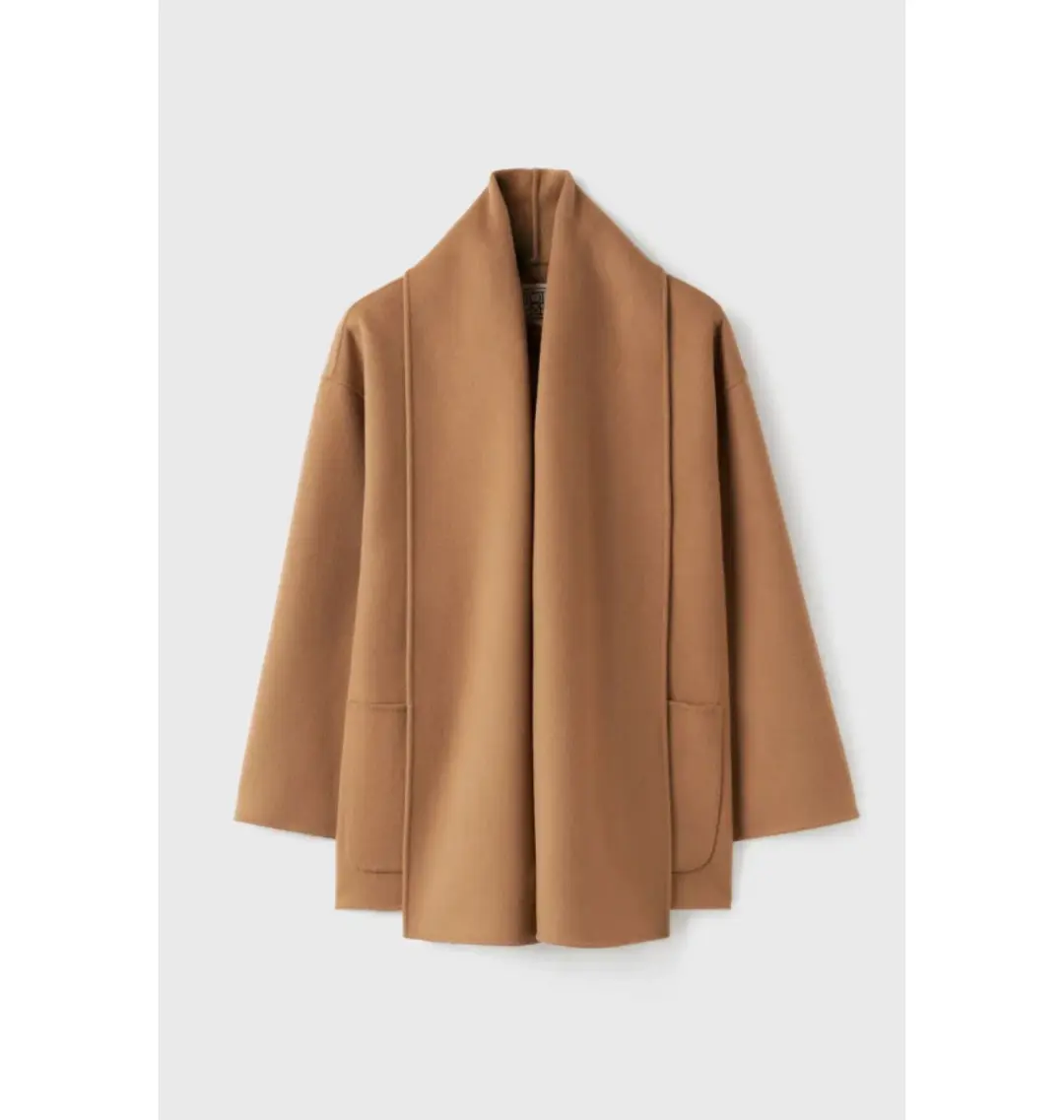 Totême Double Scarf Jacket Camel Size UK 10 for rent on The Volte - main image