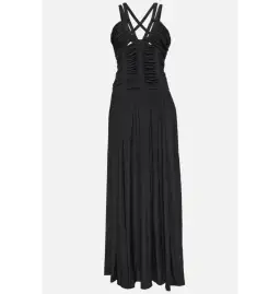 Ulla Johnson Anya Ruched Silk Maxi Gown Black Size UK 12 for rent on The Volte - image 5