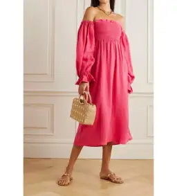 Sleeper Atlanta Midi Dress Pink Size S/UK 8 for rent on The Volte - image 1