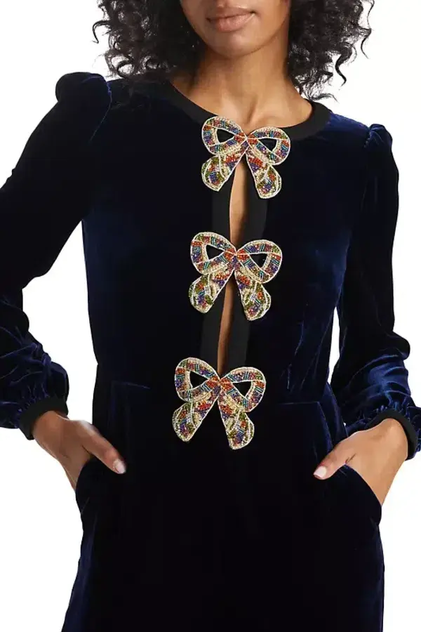 Saloni Camille Jumpsuit Blue Size 12 - Image 4