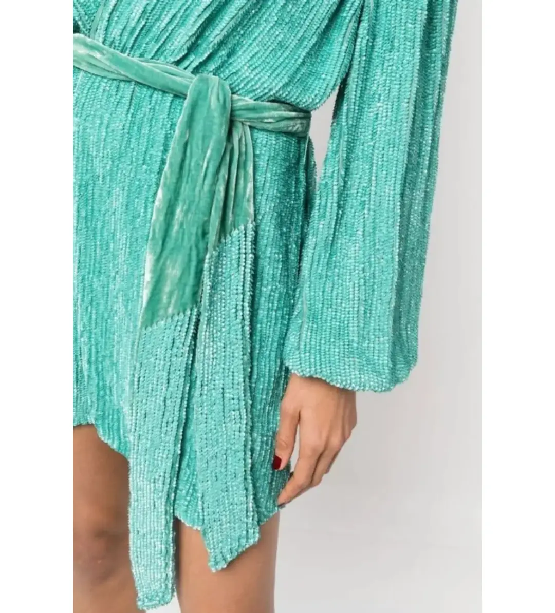 Retrofête Grace Sequin Mini Dress Green Size S/UK 8 for rent on The Volte - main image