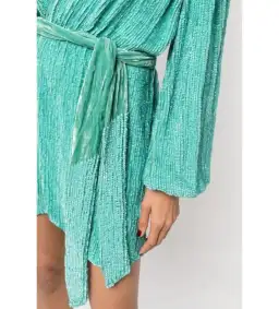 Retrofête Grace Sequin Mini Dress Green Size S/UK 8 for rent on The Volte - image 3