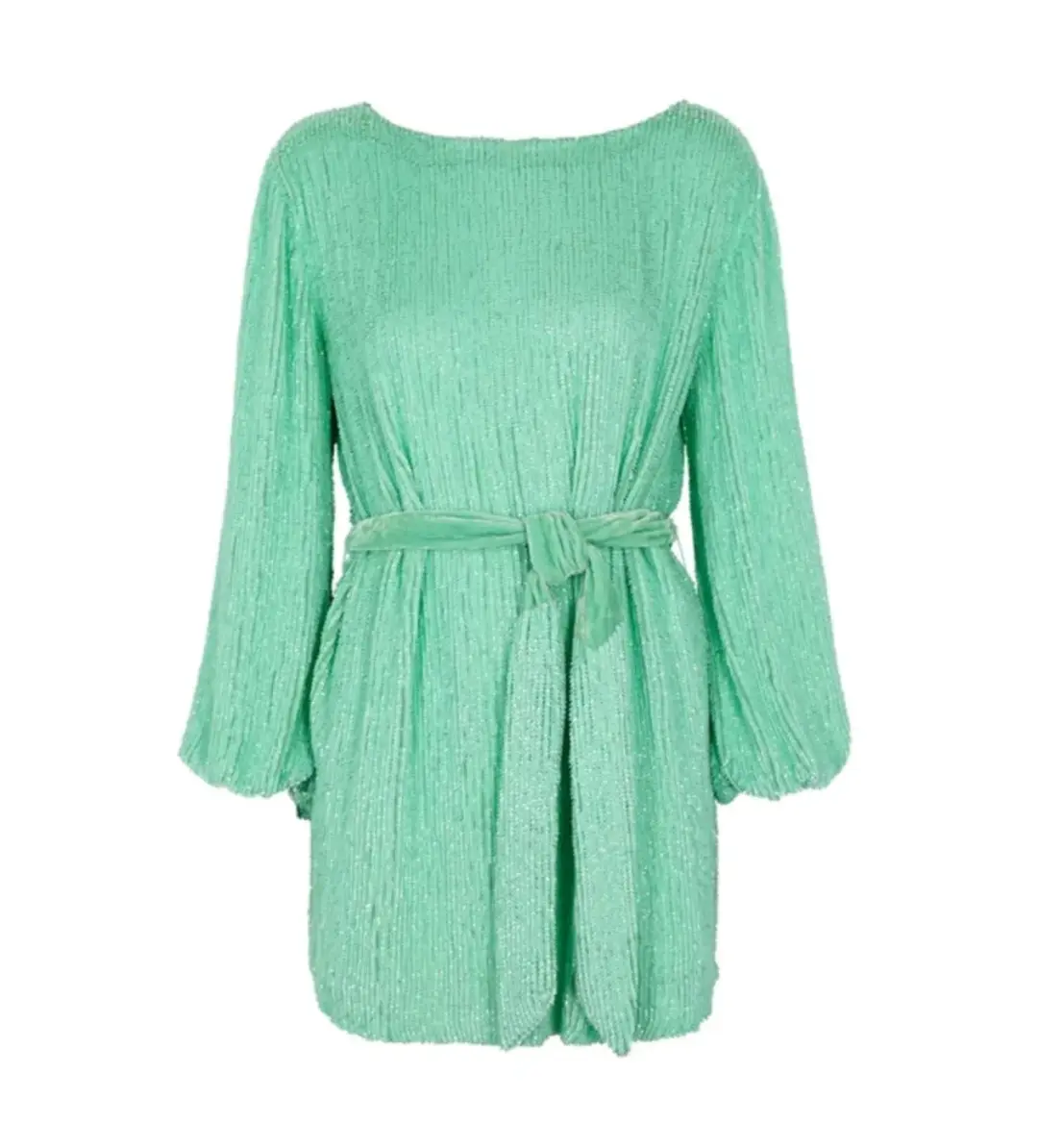 Retrofête Grace Sequin Mini Dress Green Size S/UK 8 for rent on The Volte - main image