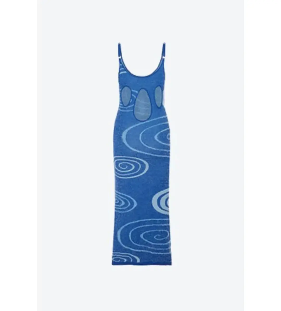 House of Sunny Galaxy Hockney Midi Dress Blue Print Size 10 for rent on The Volte - main image