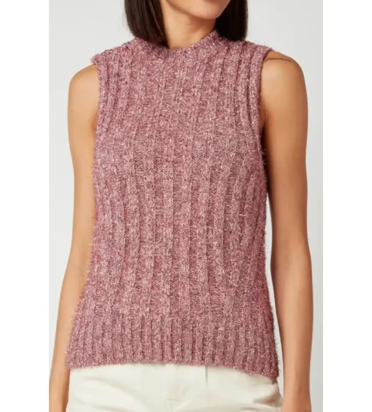 Ganni Glitter Tank Top Pink Size M / UK 10 - Image 1