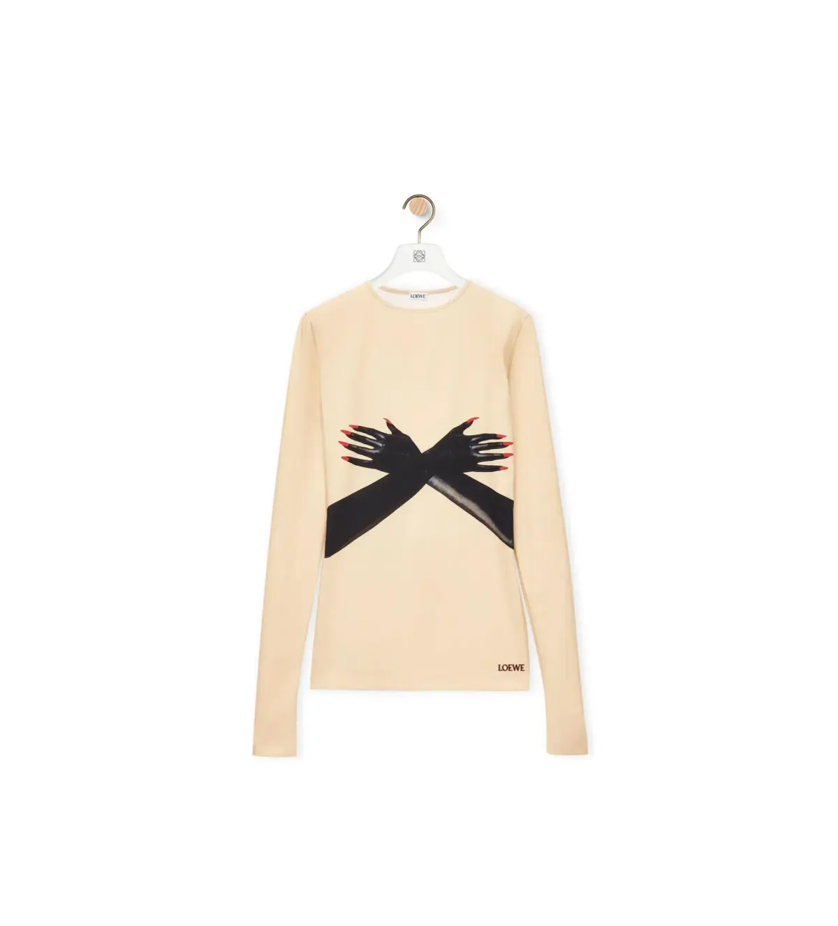 Loewe Glove Print Top Cream Size UK 8 - Image 5