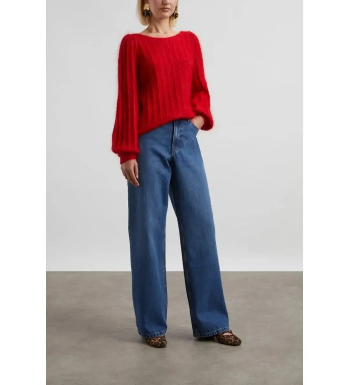 Sezane Aretha Wool Mohair Jumper Red Size UK 10 - Image 1