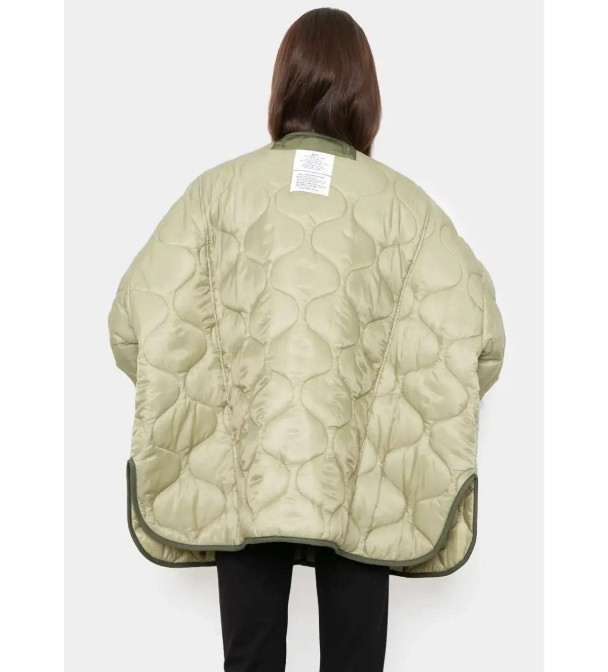 Frankie Shop Teddy Quilted Jacket Moss Green Size UK 12 - Image 8