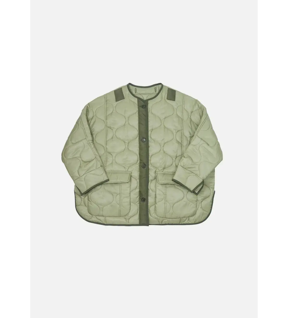 Frankie Shop Teddy Quilted Jacket Moss Green Size UK 12 - Image 9