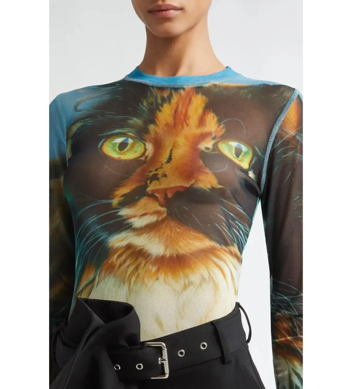 JW Anderson Mesh Cat Top Print Size UK 10 - Image 1