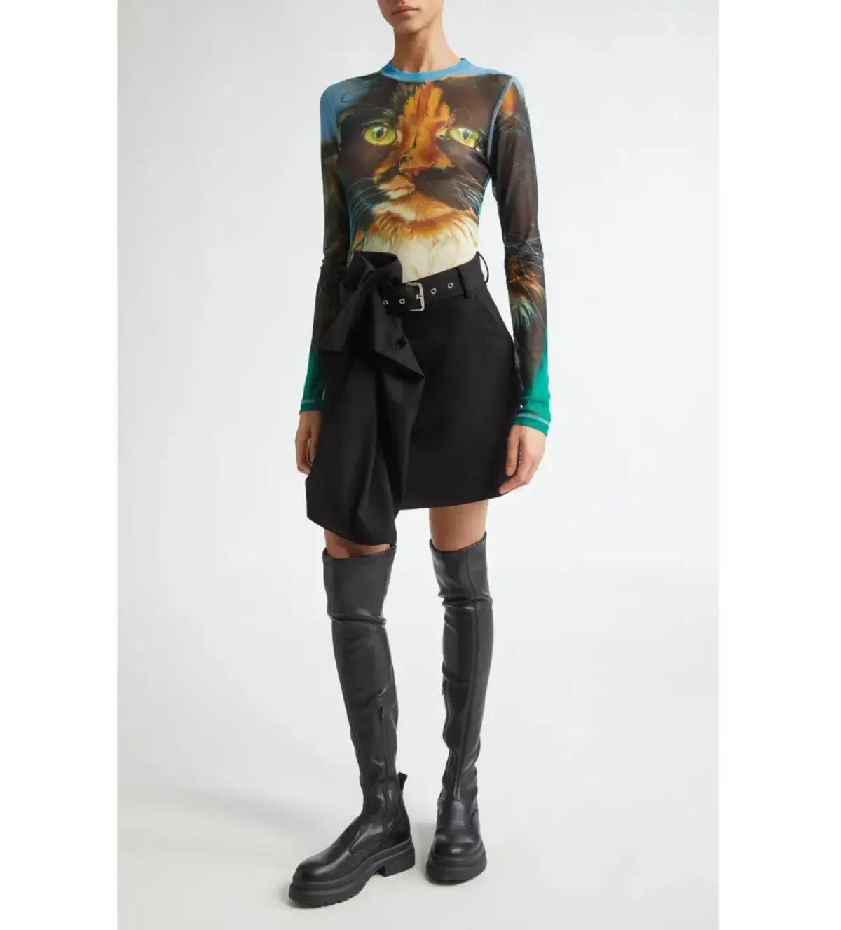 JW Anderson Mesh Cat Top Print Size UK 10 - Image 2
