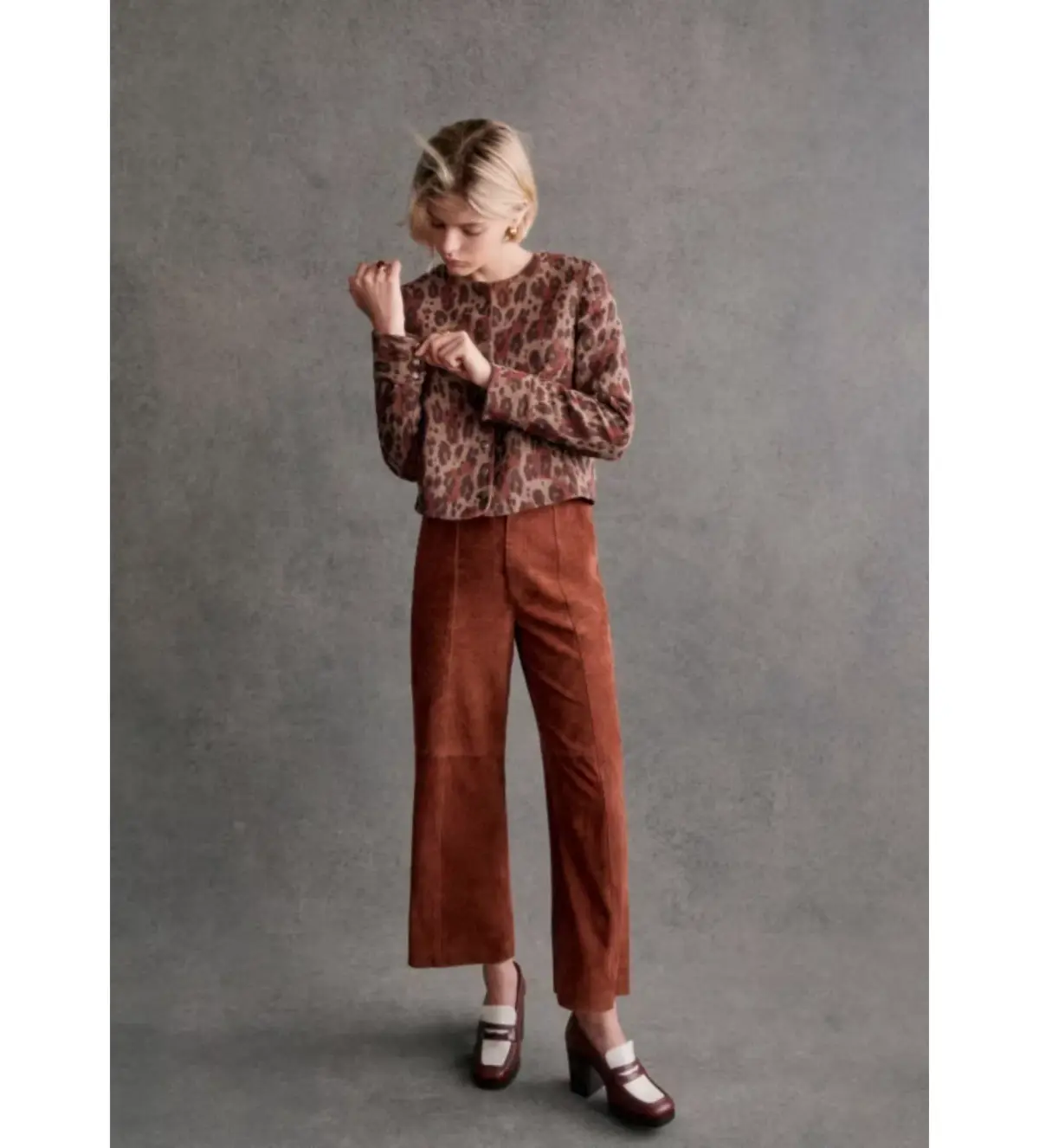 Sezane Marlys Jacket Animal Print Size UK 12 - Image 1