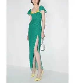 Staud Avril Maxi Dress Green Size UK 12