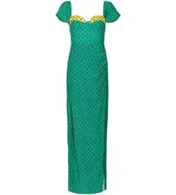 Staud Avril Maxi Dress Green Size UK 12