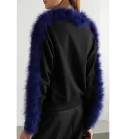 Dries Van Noten Feather-trimmed Sweater Black Size UK 10