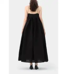 Cecilie Bahnsen Beth Maxi Dress Black Size UK 12