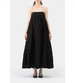 Cecilie Bahnsen Beth Maxi Dress Black Size UK 12