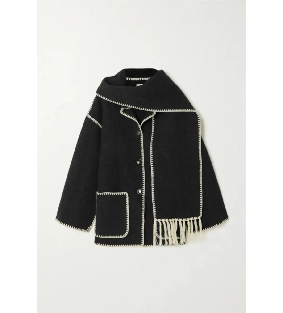 Totême Rent Scarf Jacket Black Size 10 - Image 3