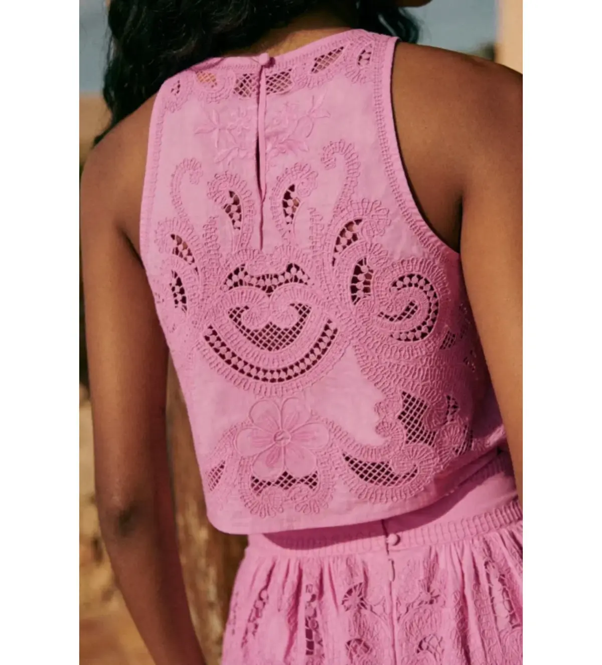 Sezane Rent Uanna Top and Sophie Skirt Set Pink Size UK 12 - Image 3