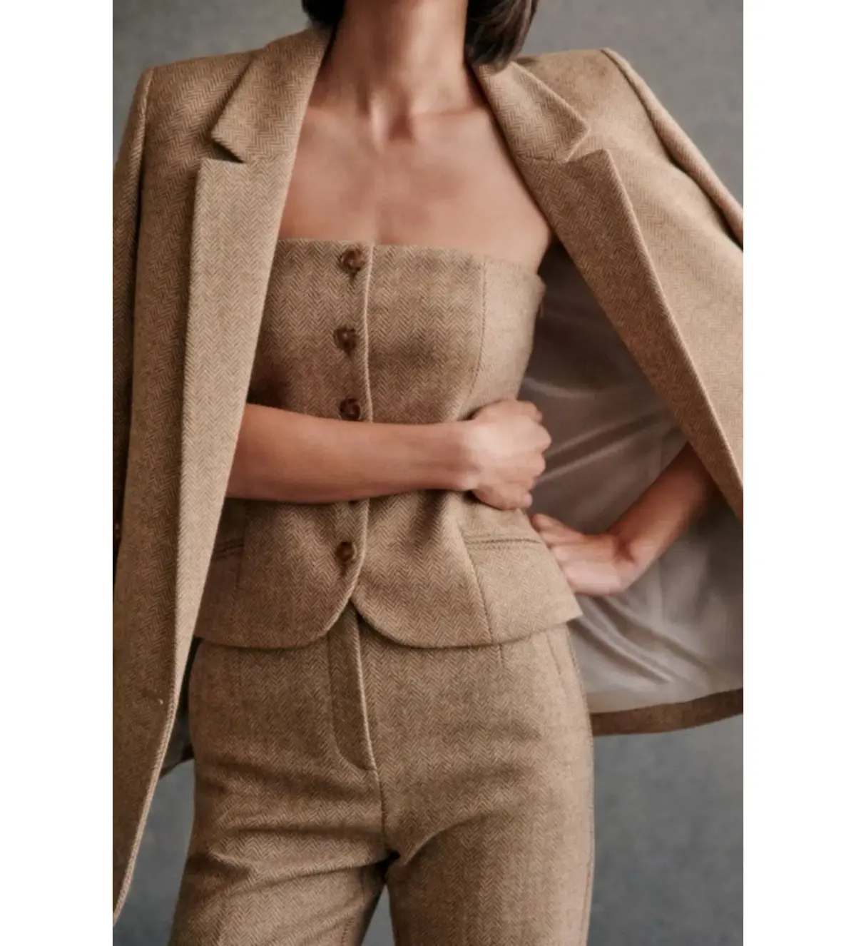 Sezane Rent Chelsea Jacket Brown Size 12 - Image 2