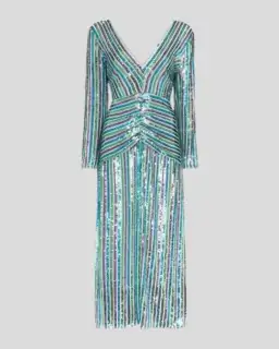 Rixo Emmy Multi Colour Sequin Midi Dress Size UK 12 for rent on The Volte - image 4