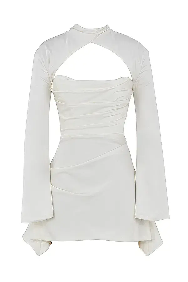House of CB Toira Mini Dress Ivory Size UK 12 for rent on The Volte - main image