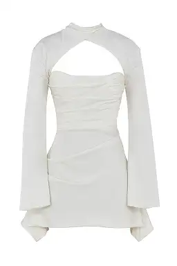 House of CB Toira Mini Dress Ivory Size UK 12 for rent on The Volte - image 4